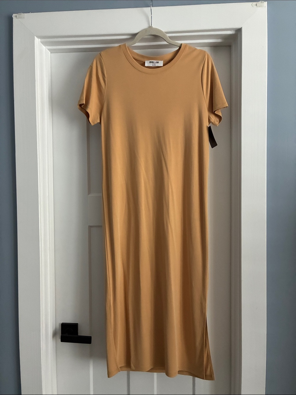 Double Zero Spicy Small Crewneck Dress in Tortilla Gold-Brown